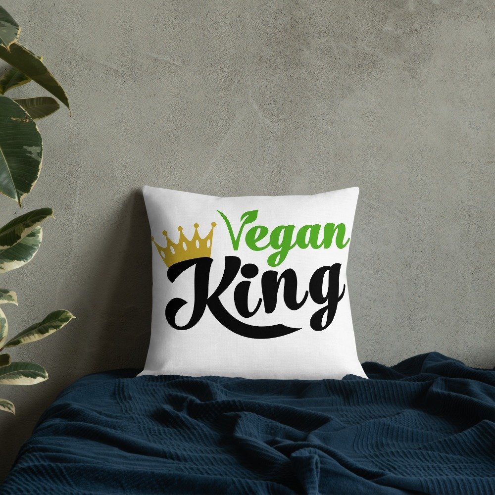 Vegan King Pillow all-over-print-premium-pillow-18x18-front-lifestyle-8-