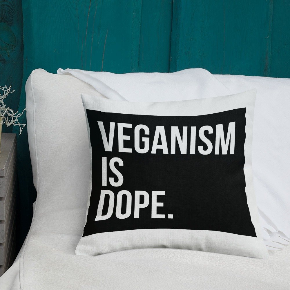 Veganism Is DOPE all-over-print-premium-pillow-18x18-front-lifestyle-4